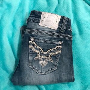 Studio 5 bootcut distressed jeans